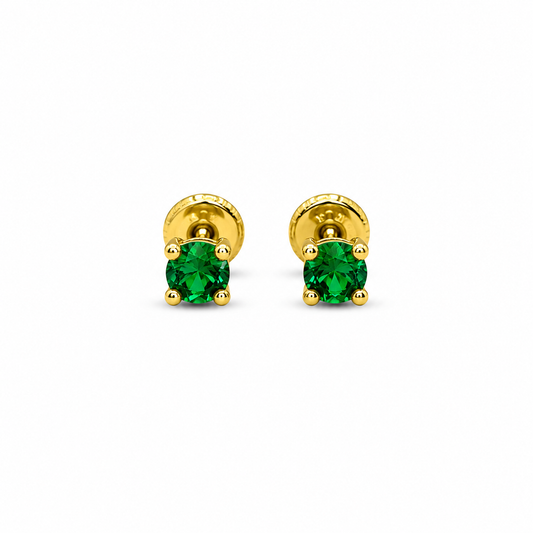 Topos Circon Verde Oro amarillo 18k 0,93 Gr / 5 mm