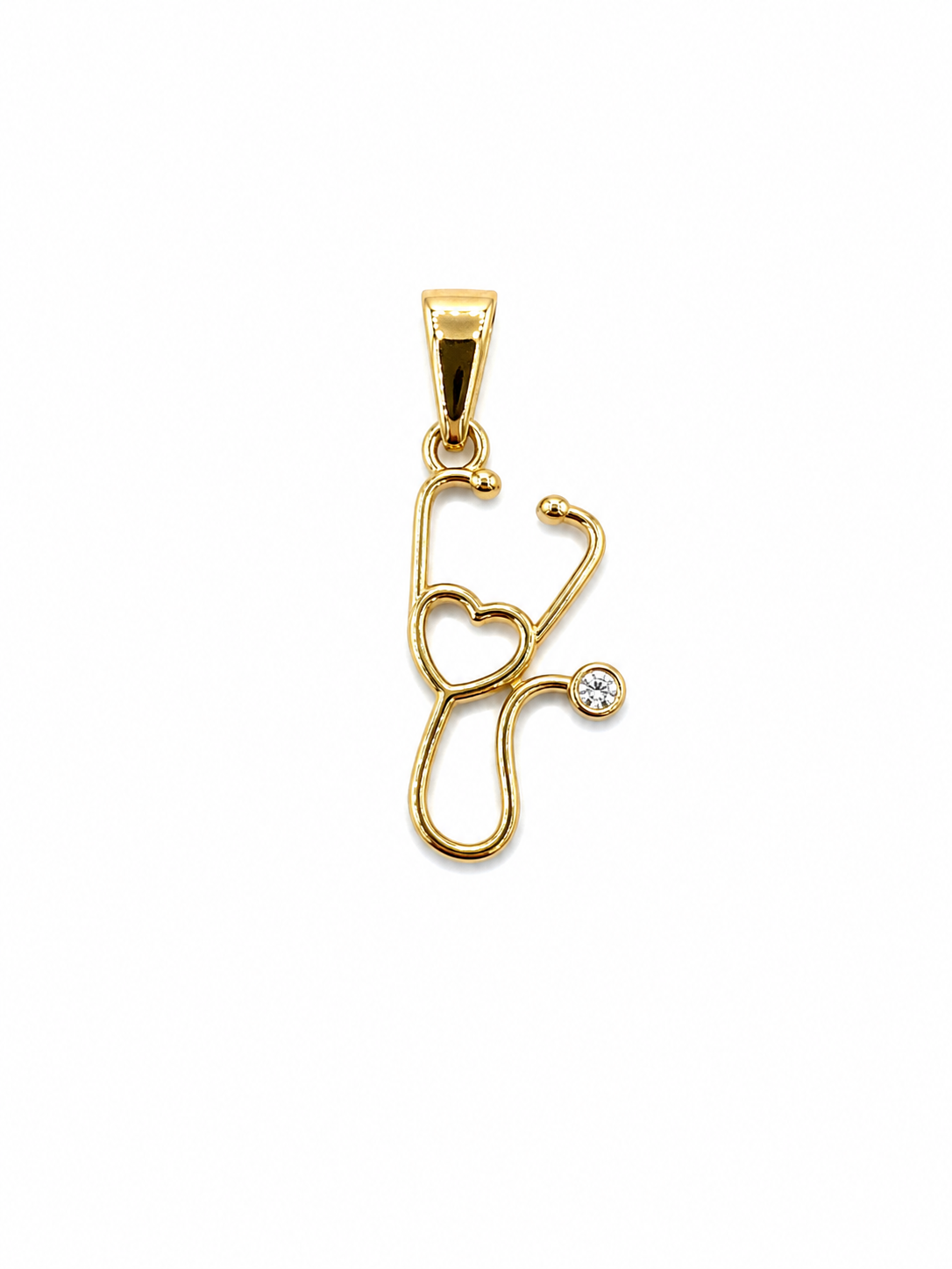 Dije Estetoscopio Oro amarillo 18k 0,80 Gr / 8,5 mm / 1,9 Cm