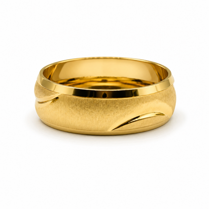Anillo Matizado Oro amarillo 18k / Talla 9 1/4 / 2,40 Gr / 6,1 mm