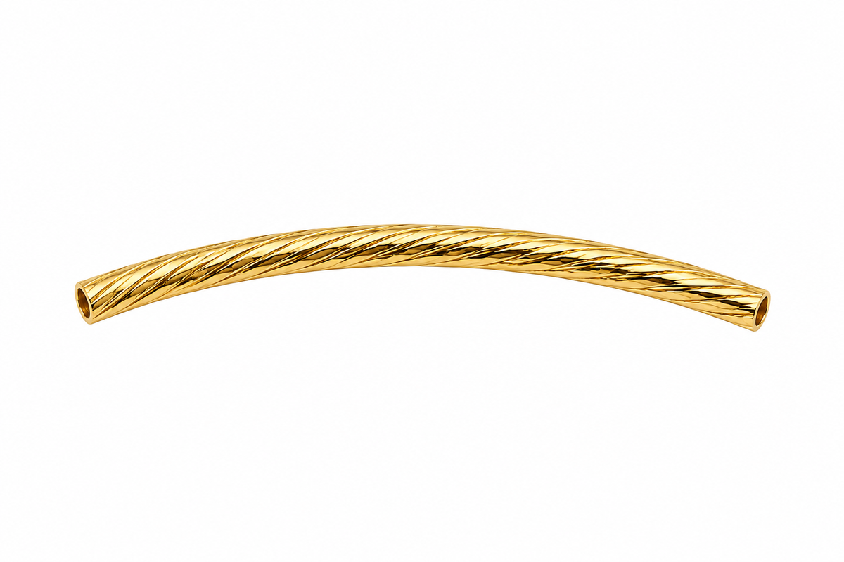 Herraje Tubo Entorchado Oro amarillo 18k 0,23 Gr / 3,4 Cm