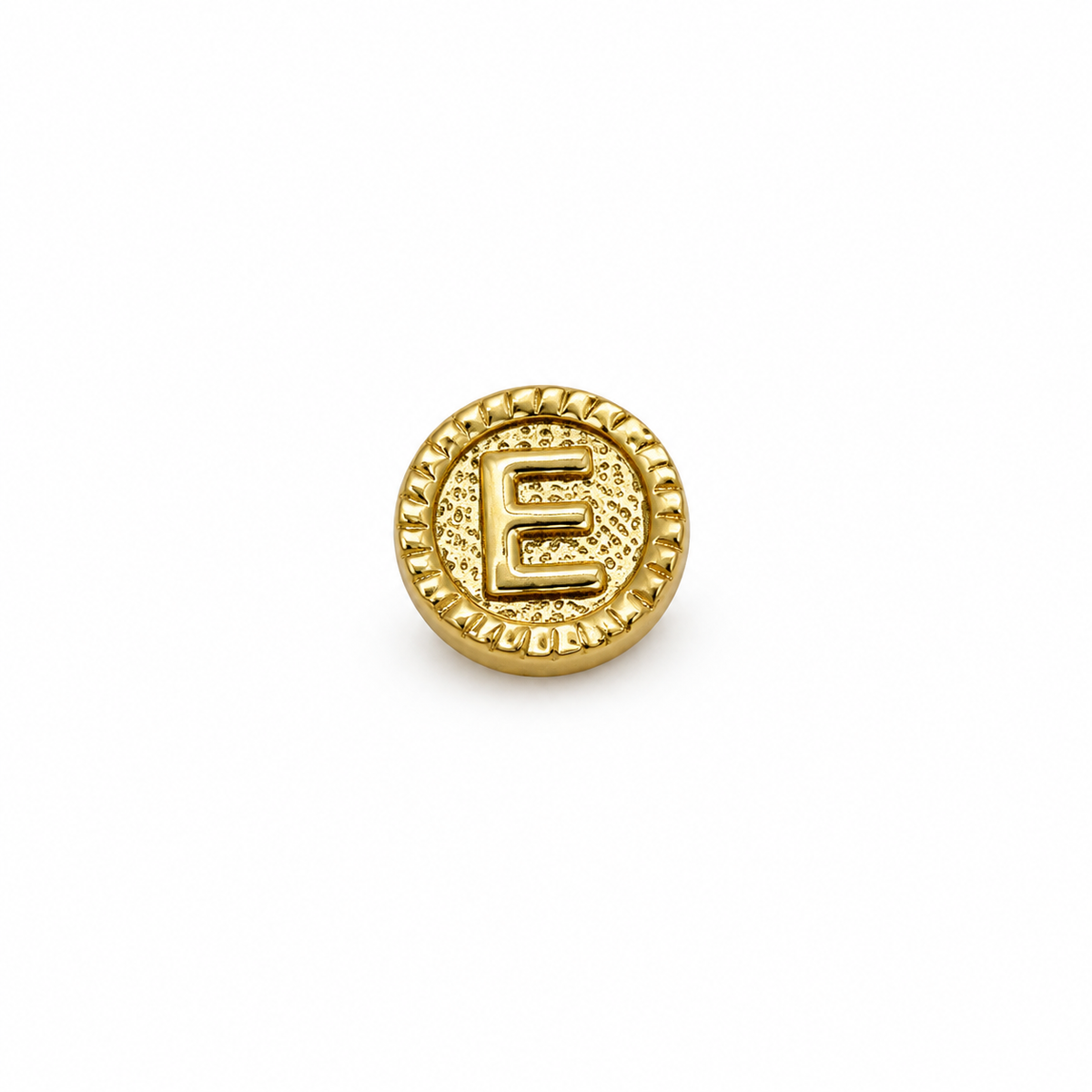 Herraje Letra E diamantada Oro amarillo 18k 0,46 Gr / 1 Cm
