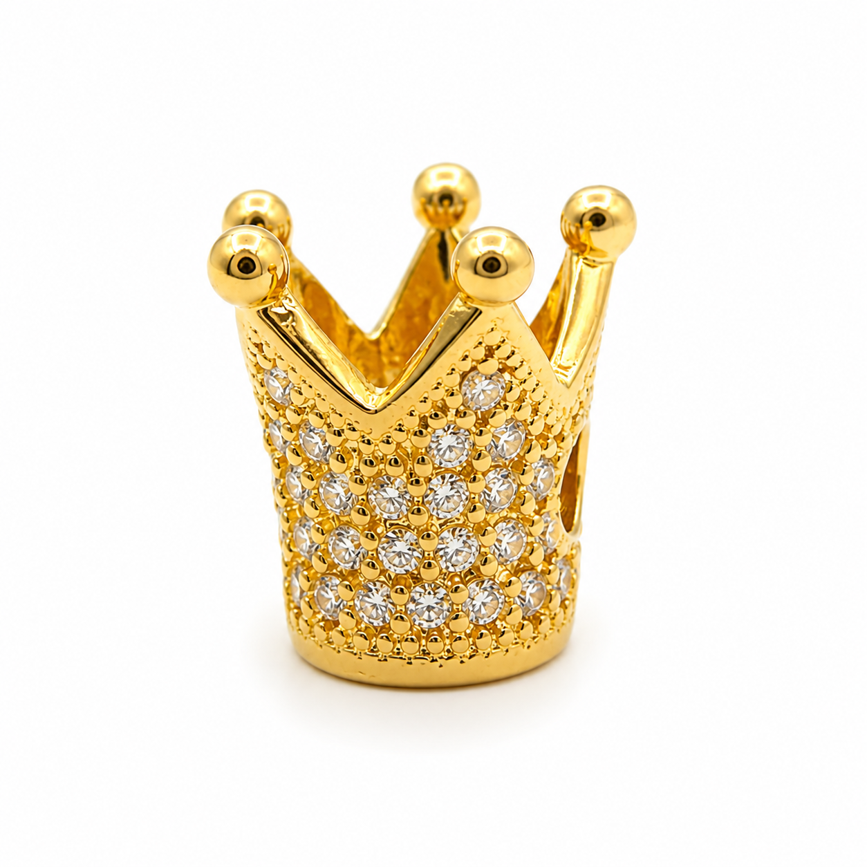 Herraje Corona Circon Blanco Oro amarillo 18k +2 / 2,25 Gr / 1,2 cm