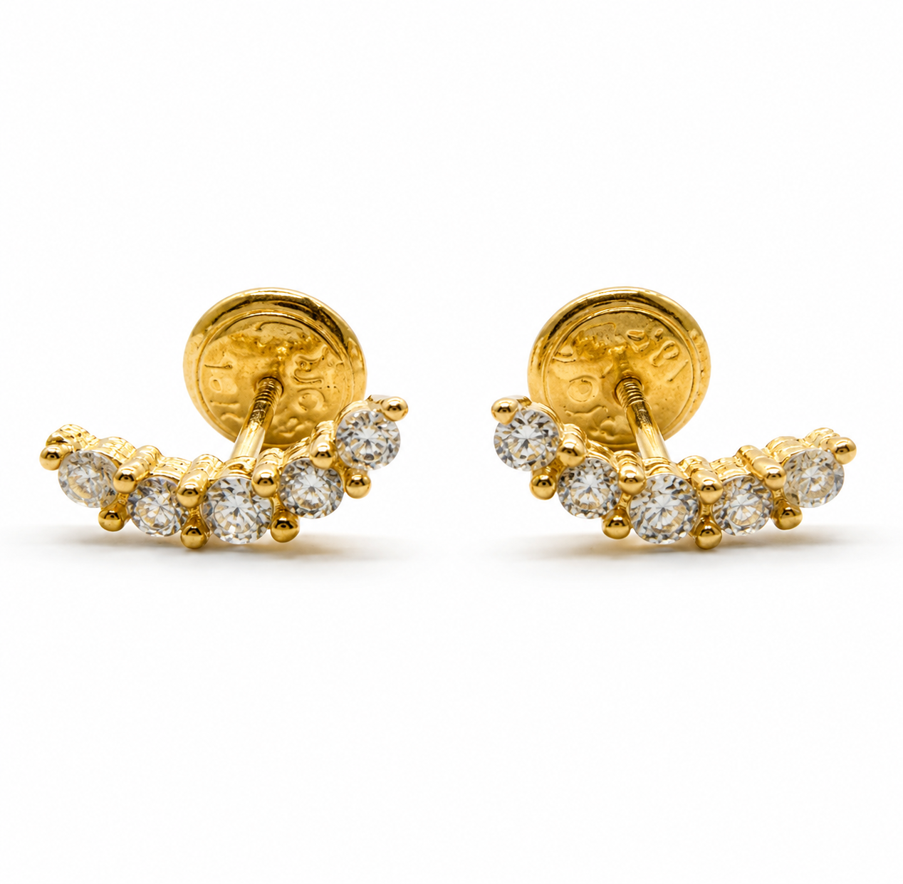 Topos Circon Blanco Oro amarillo 18k +2 / 0,95Gr / 10 mm