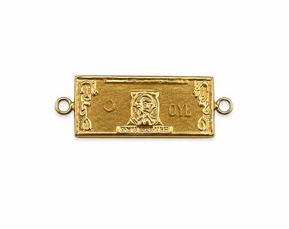 Herraje Dolar Mate  Oro amarillo 18k 0,85 Gr / 0,8 Cm
