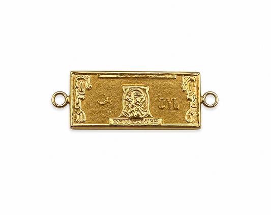 Herraje Dolar Mate  Oro amarillo 18k 0,85 Gr / 0,8 Cm
