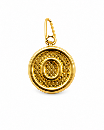 Dije Letra O Oro amarillo 18k 0,54 Gr / 10 mm / 1 Cm