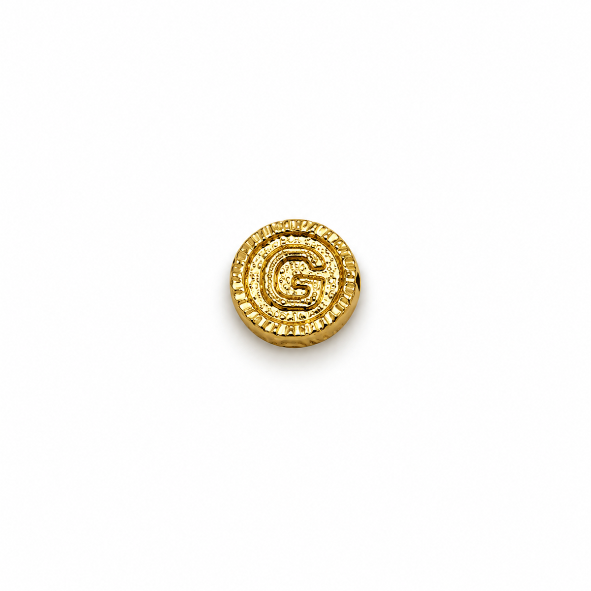 Herraje Letra G diamantada Oro amarillo 18k 0,45 Gr / 1 Cm