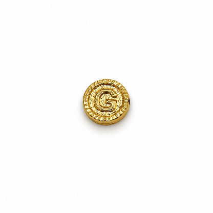 Herraje Letra G diamantada Oro amarillo 18k 0,45 Gr / 1 Cm