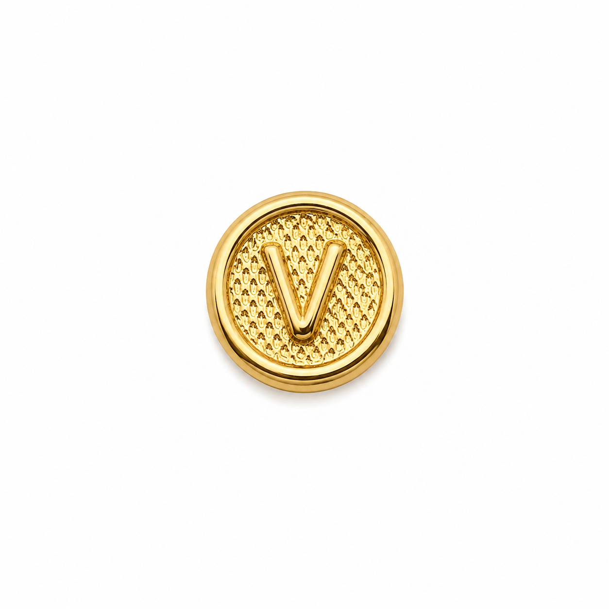 Herraje Letra V Oro amarillo 18k 0,39 Gr / 1 Cm