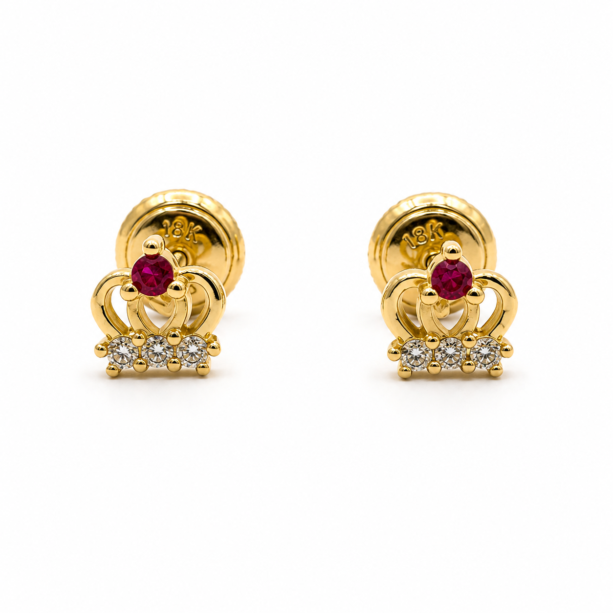 Topos Corona Circon Rosa y Blanco Oro amarillo 18k +2 / 1,00Gr / 5,30 mm