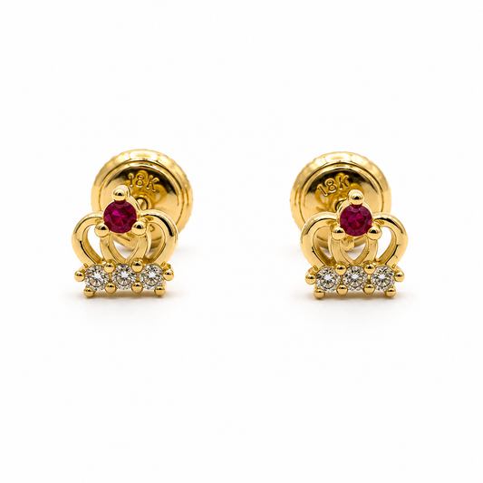 Topos Corona Circon Rosa y Blanco Oro amarillo 18k +2 / 1,00Gr / 5,30 mm