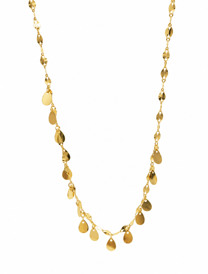 Cadena It Especial Flor Espejo Gota Oro amarillo 18k +4 / 1,27 Gr / 3 mm / 45 Cm