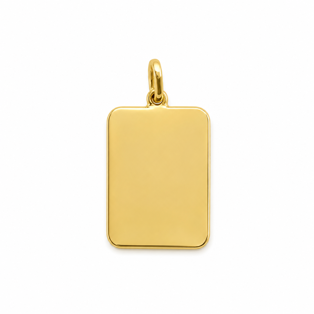 Dije Placa Lisa Oro amarillo 18k 0,85 Gr / 14,10 mm / 2 Cm