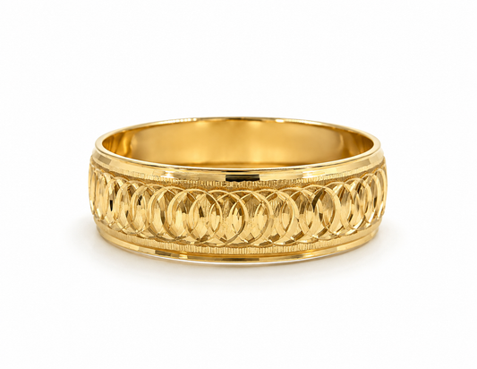 Anillo Rayado Matizado Oro amarillo 18k / Talla 10 1/2 / 1,78 Gr / 5,90 mm