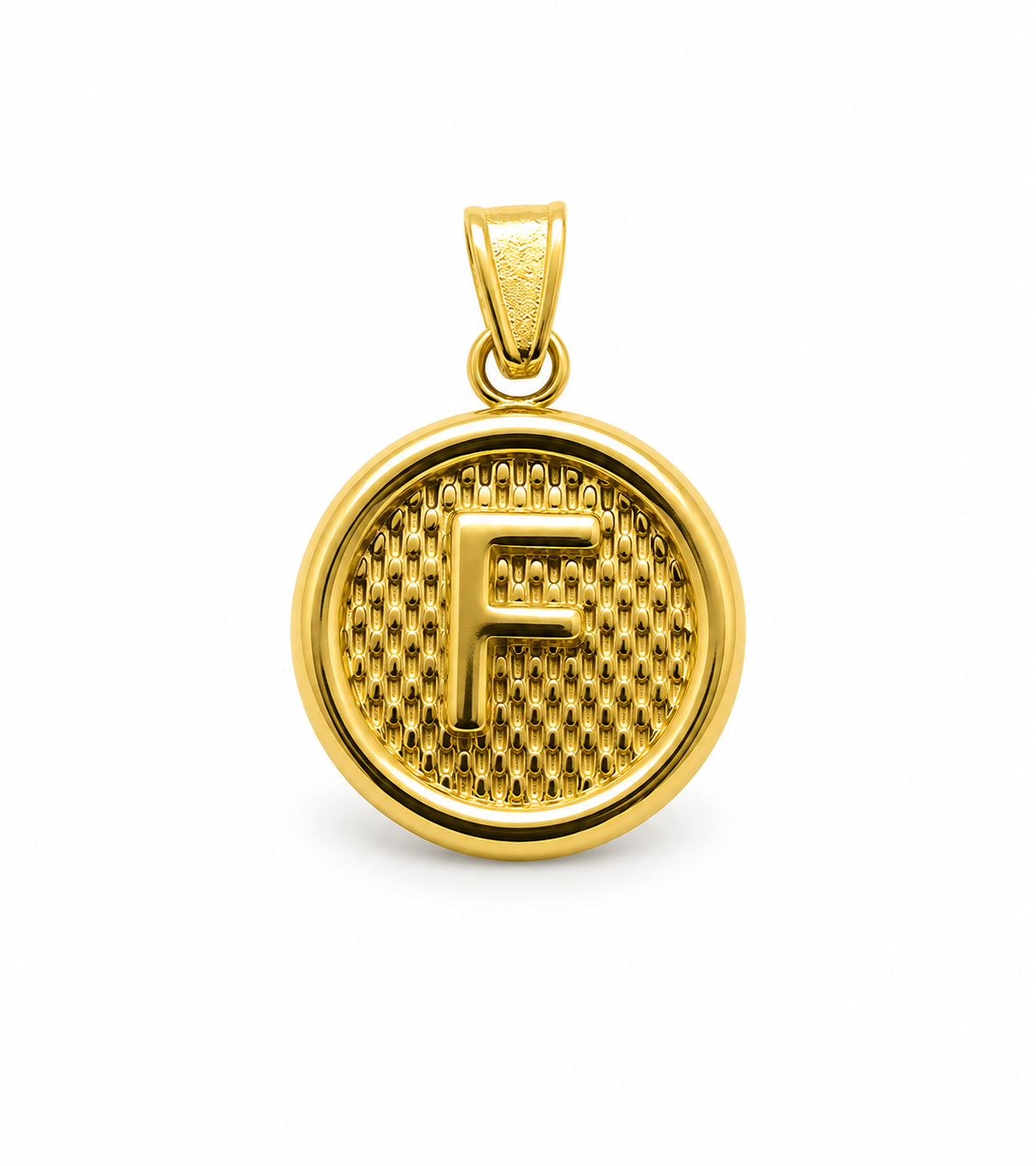 Dije Letra F Oro amarillo 18k 0,50 Gr / 10 mm / 1 Cm