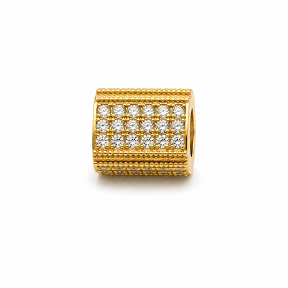 Herraje Cuadro Circon Blanco Oro amarillo 18k +2 / 1,49 Gr / 0,7 cm