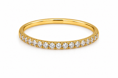 Anillo Churumbela Circon Blanco Oro amarillo 18k / Talla 7 1/2 / 1,36 Gr / 1,6 mm