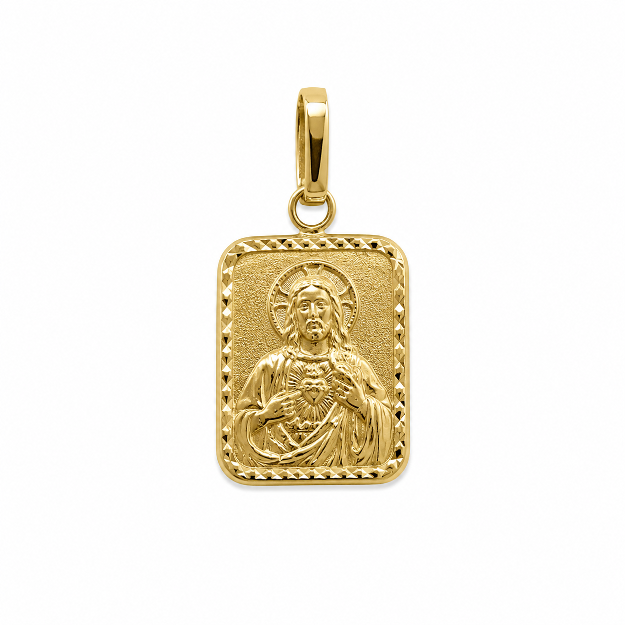 Dije Doble Faz Sagrado Corazon y Virgen del Carmen Oro amarillo 18k 0,90 Gr / 1 mm / 1 Cm