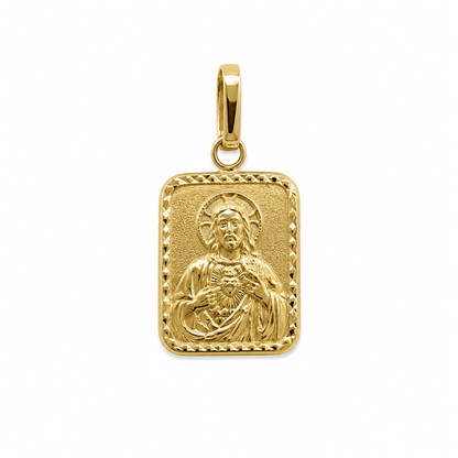 Dije Doble Faz Sagrado Corazon y Virgen del Carmen Oro amarillo 18k 0,90 Gr / 1 mm / 1 Cm