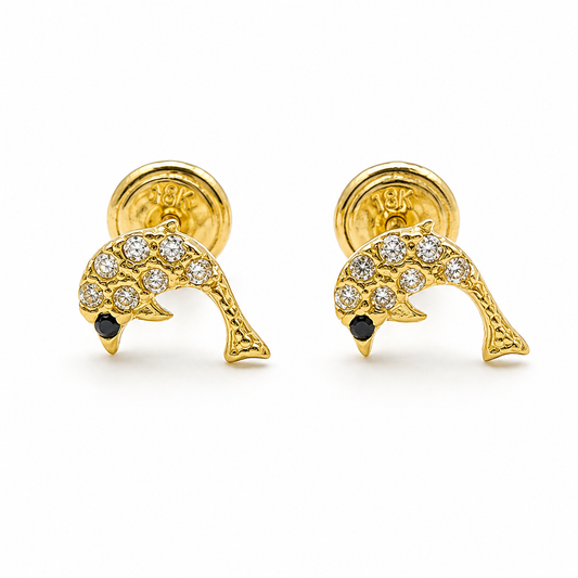 Topos Delfin Circon Blanco Oro amarillo 18k +2 / 0,69Gr / 5,30 mm