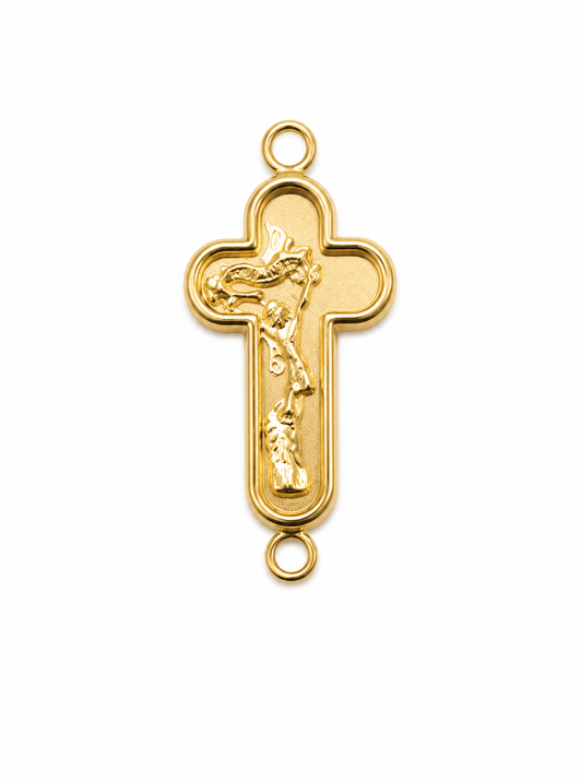Herraje Cruz Rostro Cristo Oro amarillo 18k 0,49 Gr / 1,8 Cm