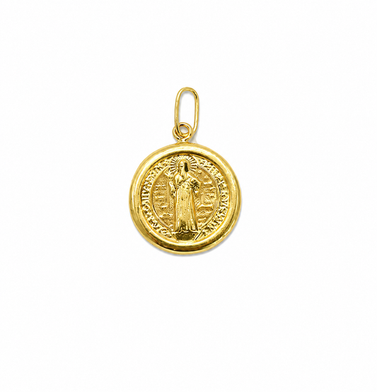 Dije San Benito Oro amarillo 18k 1,26 Gr / 15 mm / 1,5 Cm