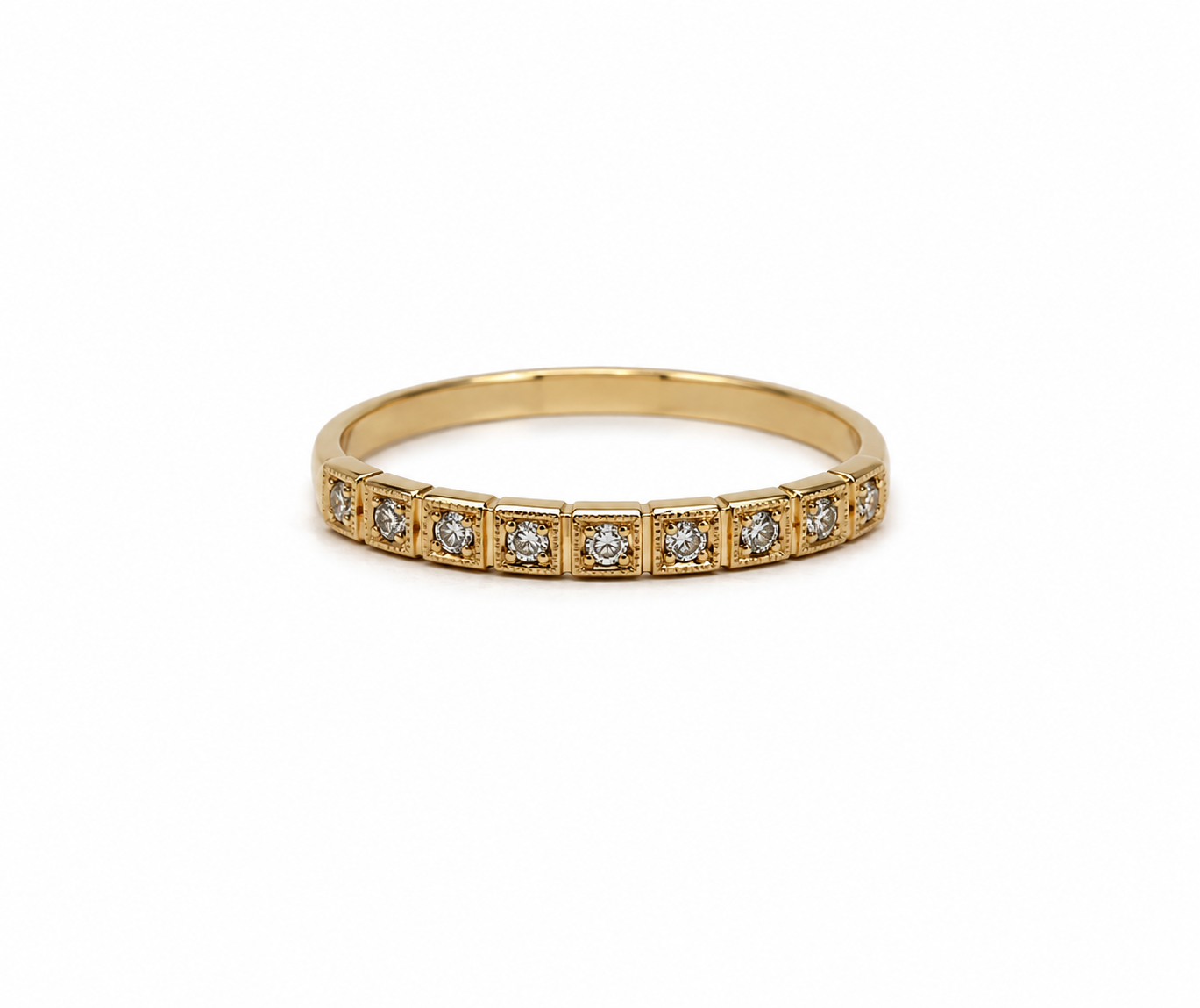 Anillo Circon Blanco Oro amarillo 18k / Talla 6 1/2 / 1,56 Gr / 2,30 mm