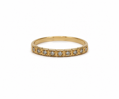 Anillo Circon Blanco Oro amarillo 18k / Talla 6 1/2 / 1,56 Gr / 2,30 mm