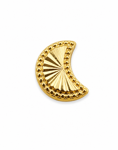 Herraje Luna Diamantada Oro amarillo 18k 0,24 Gr / 0,7 Cm