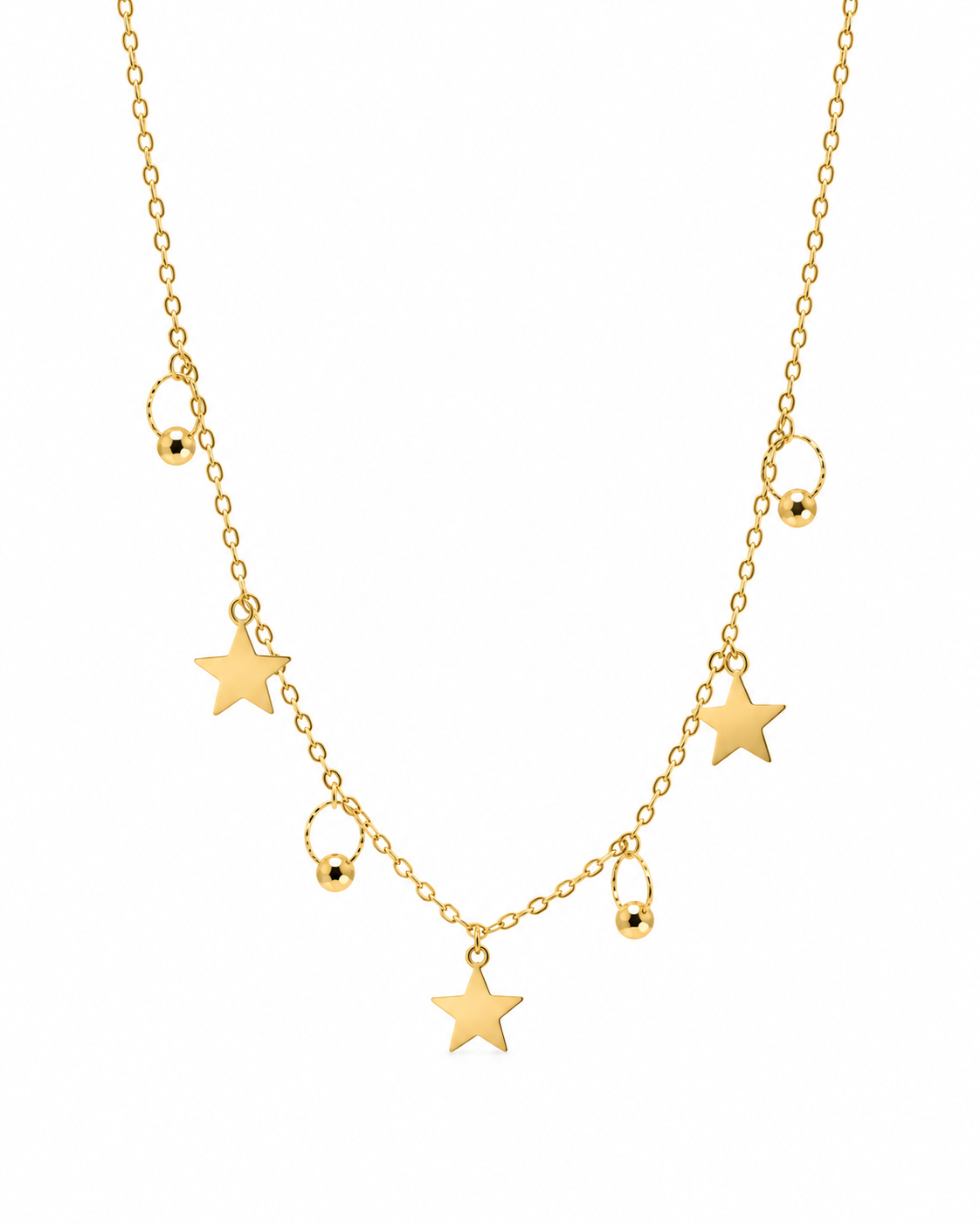 Cadena It Especial Rolon Estrellas Oro amarillo 18k +4 / 0,90 Gr / 6,5 mm / 45 Cm